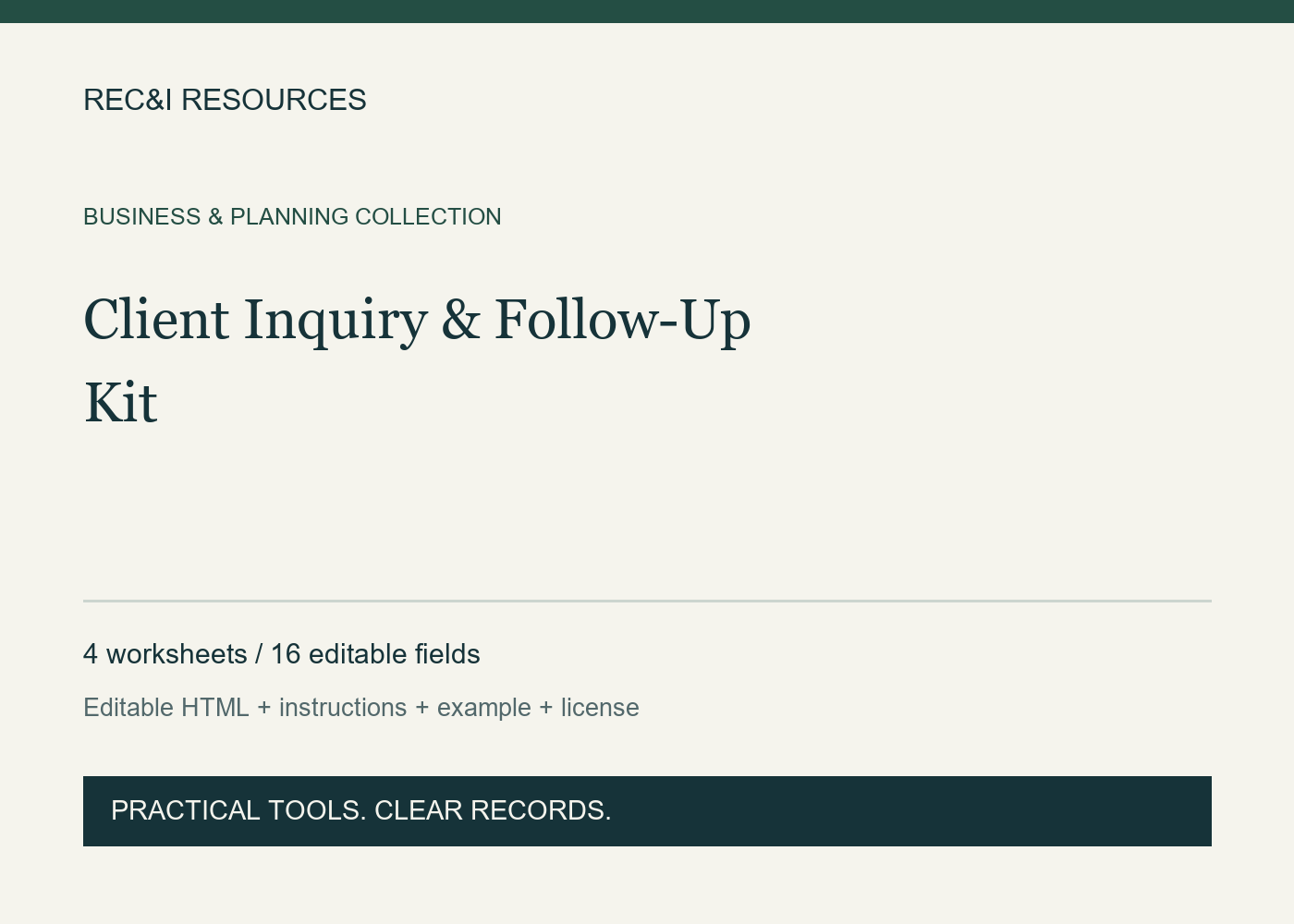 Client Inquiry & Follow-Up Kit cover
