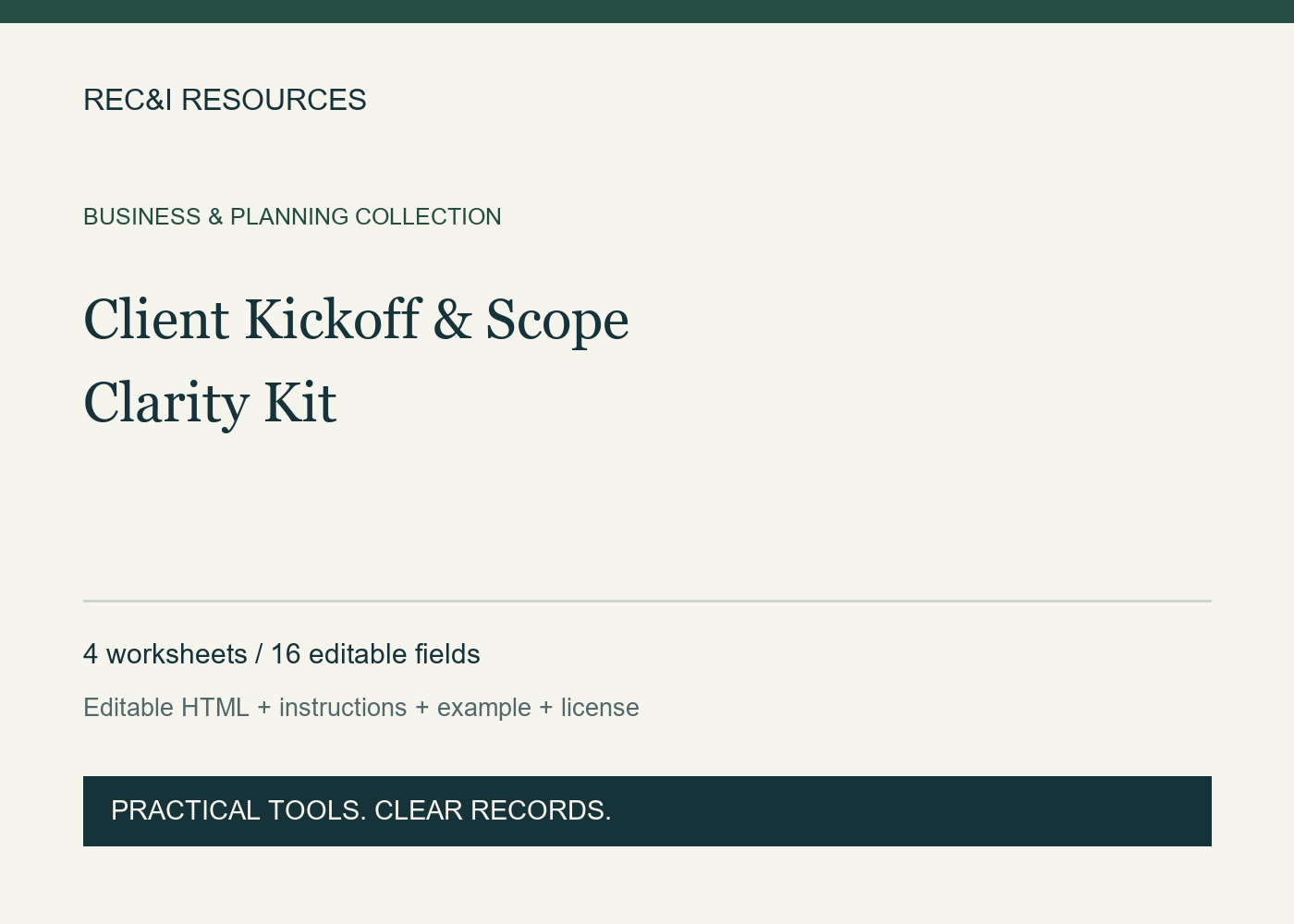 Client Kickoff & Scope Clarity Kit cover